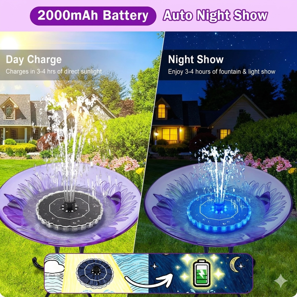 SolarGlow™ Pool Fountain Light Show